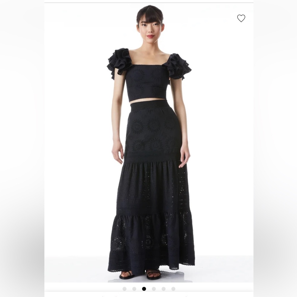 NWT Alice and Olivia Reise Eyelet Skirt Sz 4 AND Matching Tawny Top Sz 6